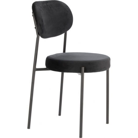 Wygodne Krzesło welurowe Camile Velvet czarne Intesi do salonu