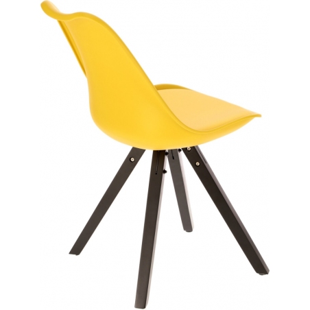 Stylowe Krzesło plastikowe z poduszką Norden Star Square czarno-żółte Intesi do kuchni i jadalni