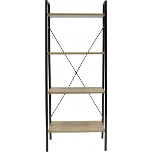 Cilyan 148 oak&amp;black industrial shelving unit Intesi