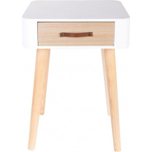 Enano white bedside table with drawer Intesi