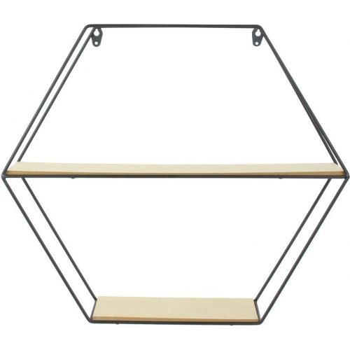 Heksagon black geometric wall shelf Intesi