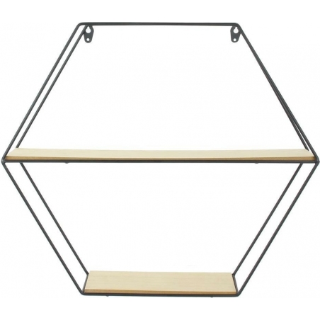 Heksagon black geometric wall shelf Intesi
