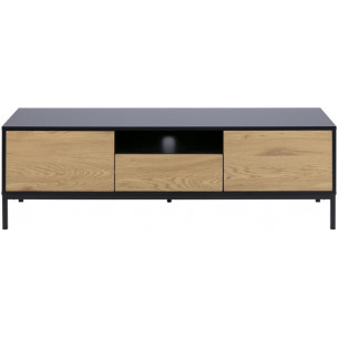 Seaford 140 black&amp;oak industrial tv stand Actona