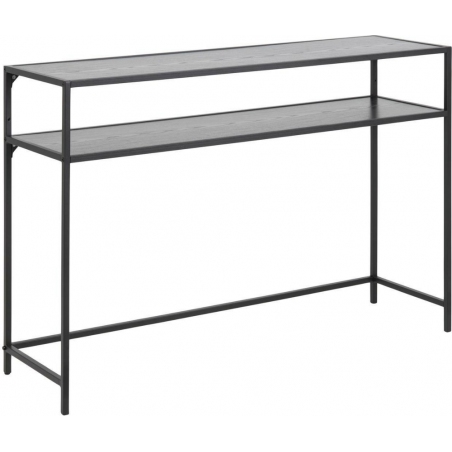 Seaford Slim 120 black industrial console table with shelf Actona