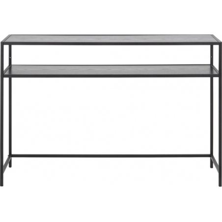 Seaford Slim 120 black industrial console table with shelf Actona