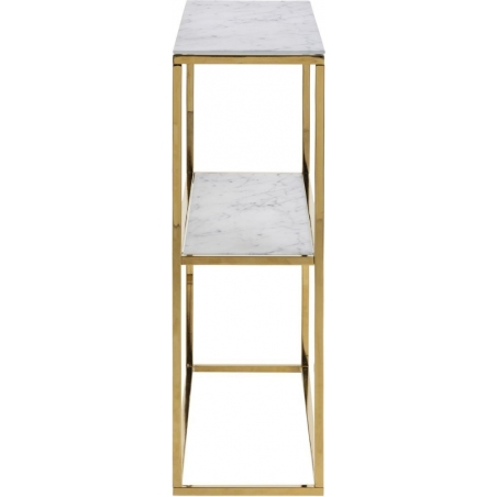 Alisma 79 white marble&amp;gold glamour glass console table Actona