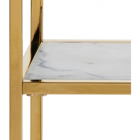 Alisma 79 white marble&amp;gold glamour glass console table Actona
