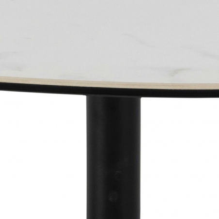 Barnsley 100 white marble&amp;black one leg coffee table Actona