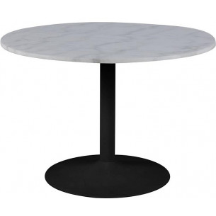 Tarifa 110 white&amp;black marble one leg dining table Actona