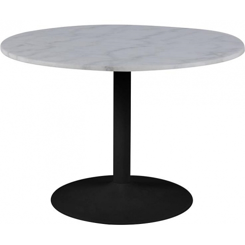 Tarifa 110 white&amp;black marble one leg dining table Actona