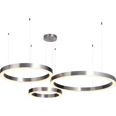 Circle 100 LED brushed nickel modern round pendant lamp Step Into Design