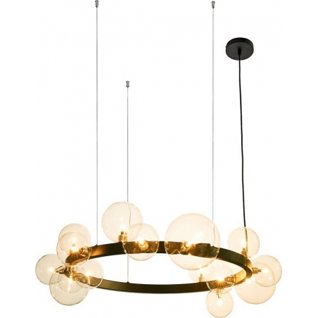Stylowa Lampa wisząca szklane kule Orion 85 przezroczysto-czarna Step Into Design do salonu i kuchni