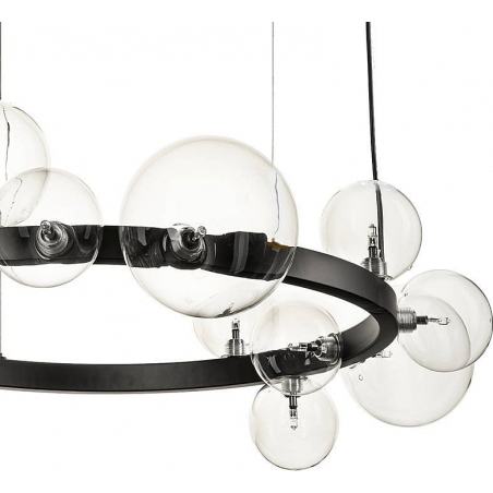 Stylowa Lampa wisząca szklane kule Orion 85 przezroczysto-czarna Step Into Design do salonu i kuchni