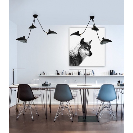 Stylowa Lampa sufitowa na wysięgnikach potrójna Crane czarna Step Into Design do salonu i nad stół
