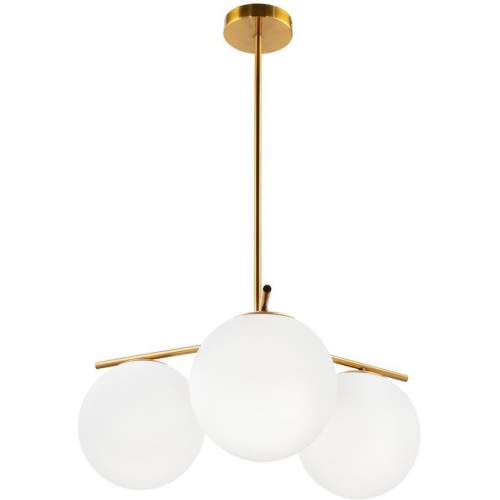Stylowa Lampa sufitowa szklane kule Venus III biało-mosiężna Step Into Design do salonu i nad stół