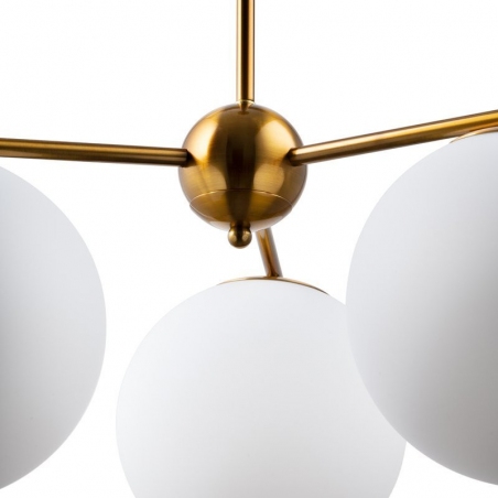 Stylowa Lampa sufitowa szklane kule Venus III biało-mosiężna Step Into Design do salonu i nad stół