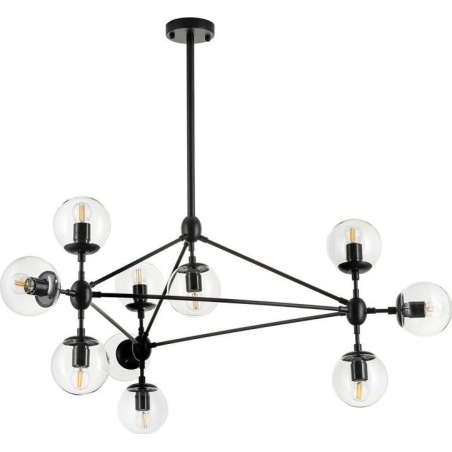 Stylowa Lampa designerska szklane kule Astrifero X przezroczysto-czarna Step Into Design 2 do salonu i kuchni