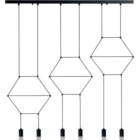 Stylowa Lampa wisząca designerska Linea VI czarna Step Into Design do salonu i kuchni