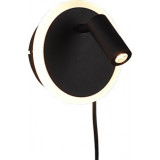 Jordan LED black wall lamp with switch Trio