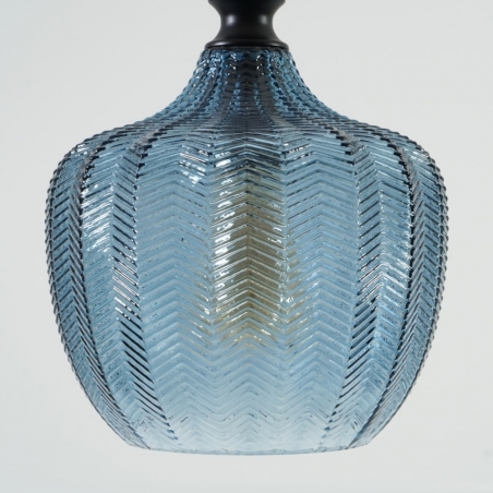 Stylowa Lampa wisząca szklana dekoracyjna Omnia 24 niebieska do kuchni i jadalni