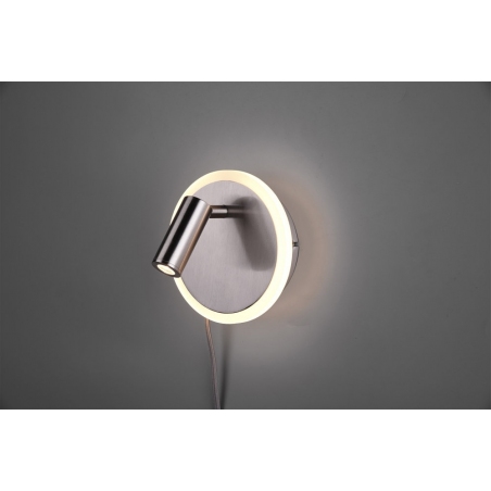 Jordan LED nickel wall lamp with switch Trio