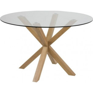 Designer Heaven 119 transparent round glass dining table Actona for kitchen