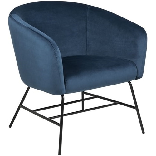 Ramsey navy blue velvet armchair Actona