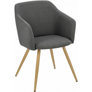 Designer Molto dark grey upholstered chair with armrests Intesi