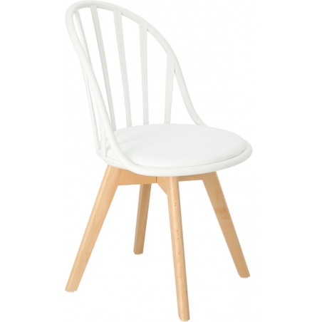 Sirena white scandinavian chair with wooden legs Intesi