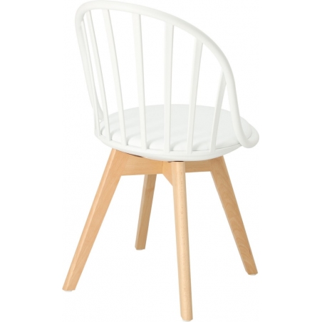 Sirena white scandinavian chair with wooden legs Intesi