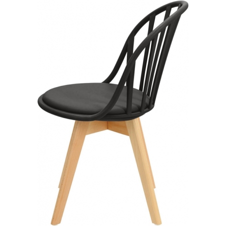 Stylowe Krzesło ażurowe z tworzywa Sirena czarne Intesi do kuchni i jadalni
