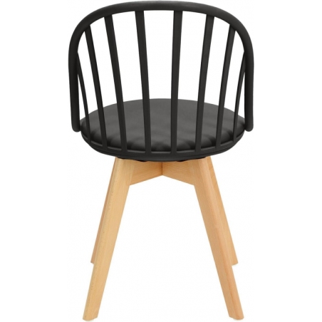 Sirena black scandinavian chair with wooden legs Intesi