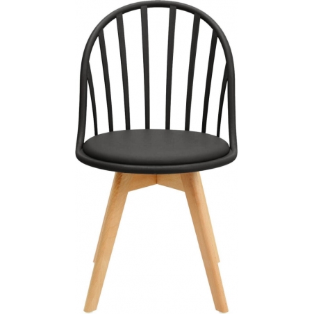 Sirena black scandinavian chair with wooden legs Intesi