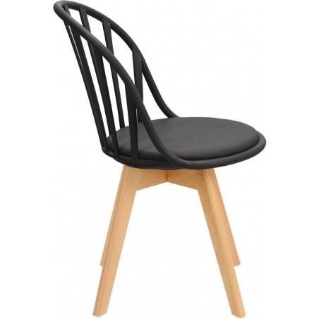 Stylowe Krzesło ażurowe z tworzywa Sirena czarne Intesi do kuchni i jadalni