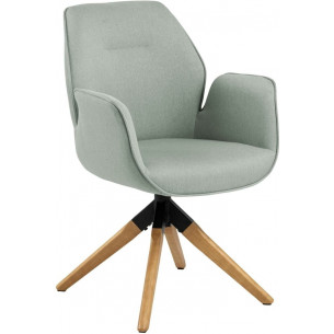 Aura Wood light grey upholstered swivel chair Actona