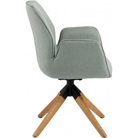 Aura Wood light grey upholstered swivel chair Actona