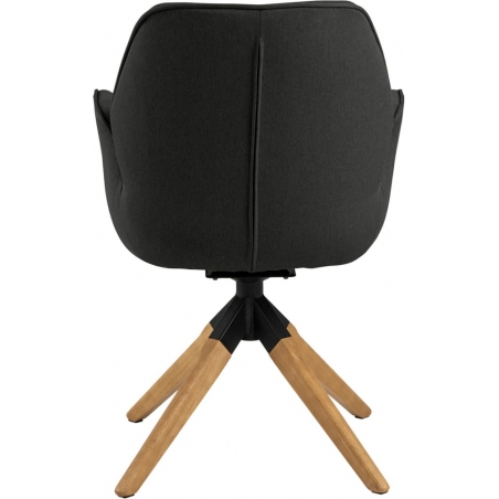 Aura Wood dark grey upholstered swivel chair Actona