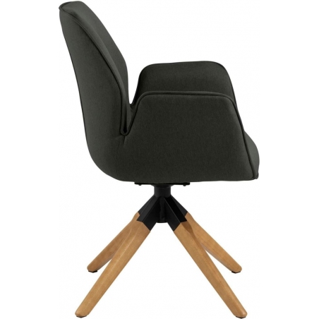 Aura Wood dark grey upholstered swivel chair Actona