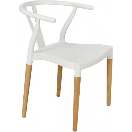 Stylowe Krzesło designerskie z tworzywa Wicker białe Simplet do kuchni i jadalni