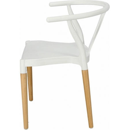 Stylowe Krzesło designerskie z tworzywa Wicker białe Simplet do kuchni i jadalni