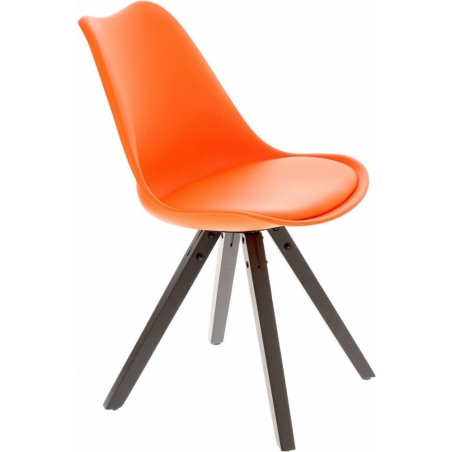 Stylowe Krzesło z tworzywa Norden Star Square Black pomarańczowe Intesi do kuchni i jadalni