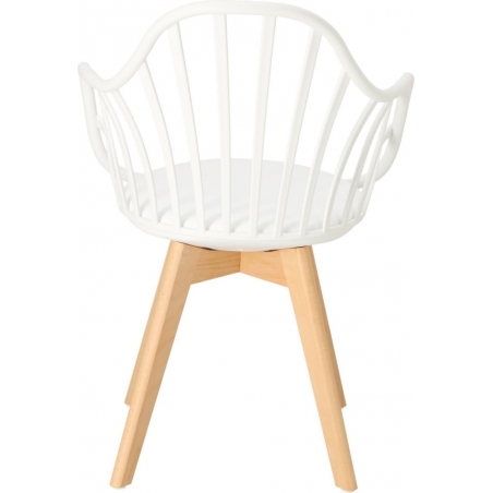 Stylowe Krzesło ażurowe z podłokietnikami Sirena białe Intesi do kuchni i jadalni