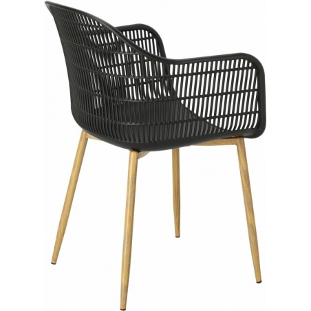 Becker black plastic chair with armrests Simplet