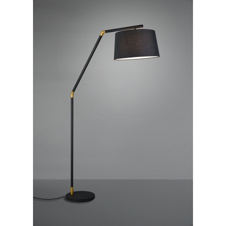 Tracy black floor lamp with adjustable arm and shade Trio