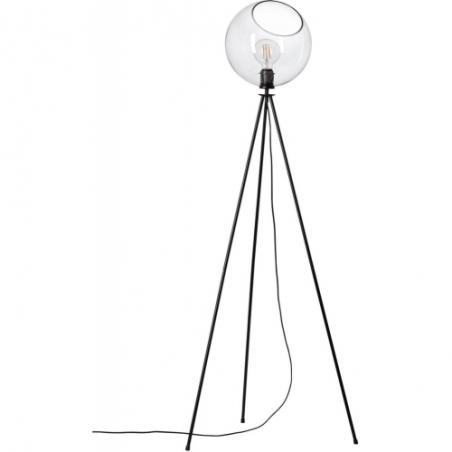 Afton transparent&amp;black glass ball floor lamp Brilliant