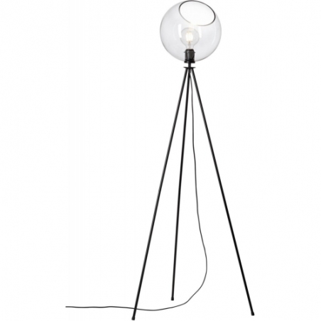 Afton transparent&amp;black glass ball floor lamp Brilliant