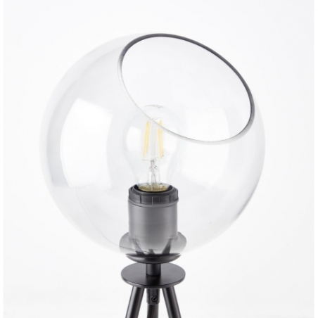 Stylowa Lampa stołowa szklana kula Afton przezroczysty/czarny Brilliant na stolik do salonu