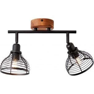 Avia II black&amp;wood wire ceiling spotlight Brilliant