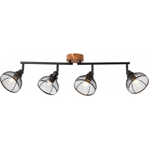 Avia IV black&amp;wood wire ceiling spotlight Brilliant