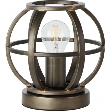 Basia black steel industrial cage table lamp Brilliant